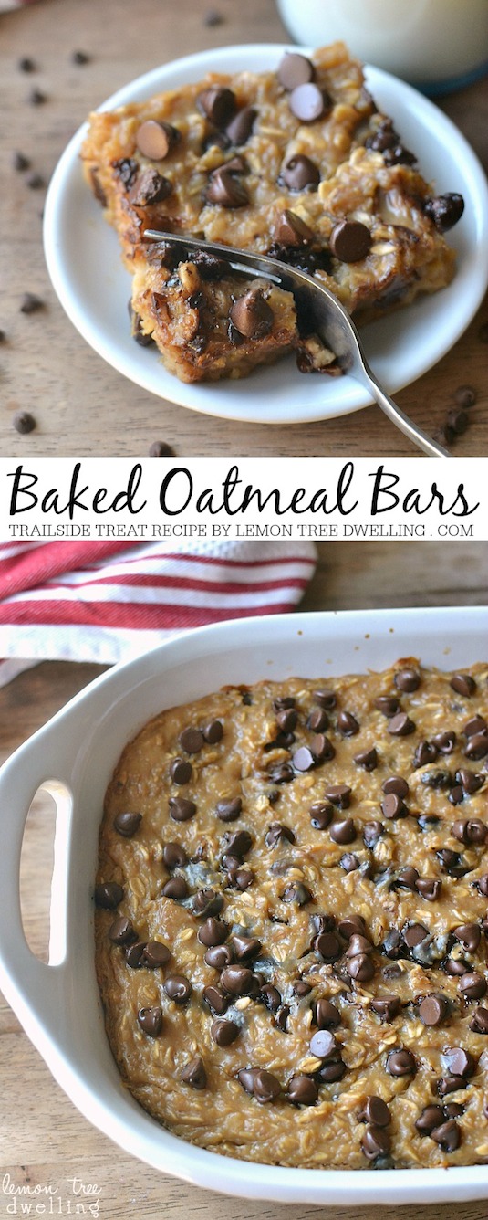 Baked Oatmeal Bars -- Quick, fast and easy breakfast recipe ideas for a crowd (brunches and potlucks)! Some of these are make ahead, some are healthy, and some are simply amazing! Everything from eggs to crockpot casseroles! Your mornings just got a little better. Listotic.com