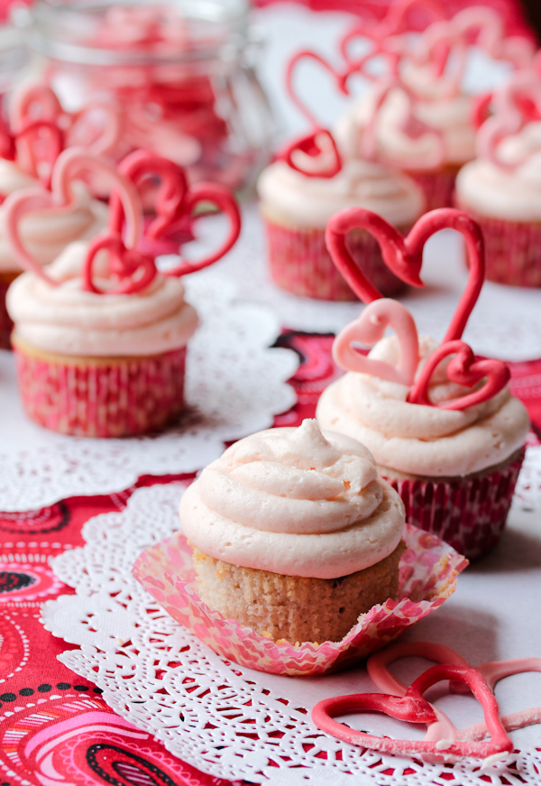 Cherry Cupcakes with Cherry Frosting