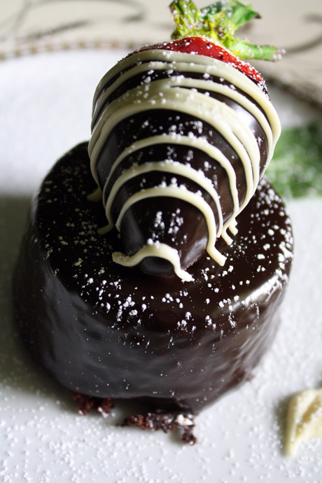 Chocolate Covered Strawberry Cake with Champagne Creme