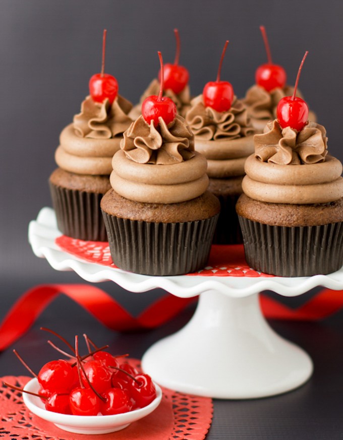 Valentines Cupcakes - Chocolate Cherry Amaretto
