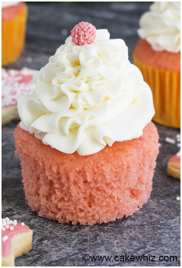 Pink Champagne Cupcakes Recipe with Champagne Buttercream Frosting