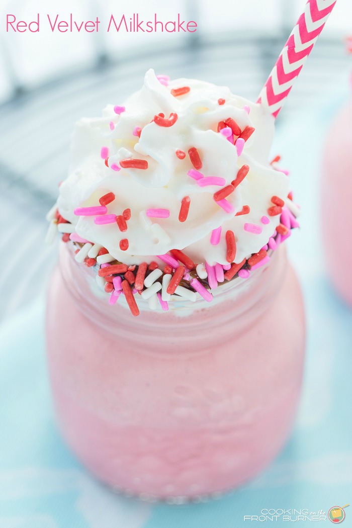 This Red Velvet Milkshake recipe is fun to make and will be perfect for Valentine