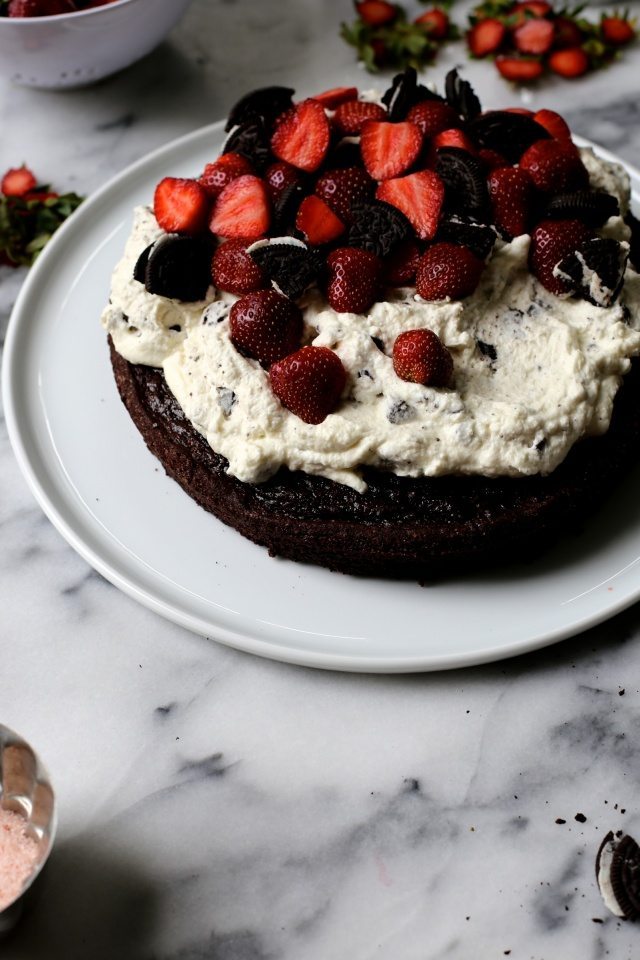 Strawberry Cookies and Cream Cake