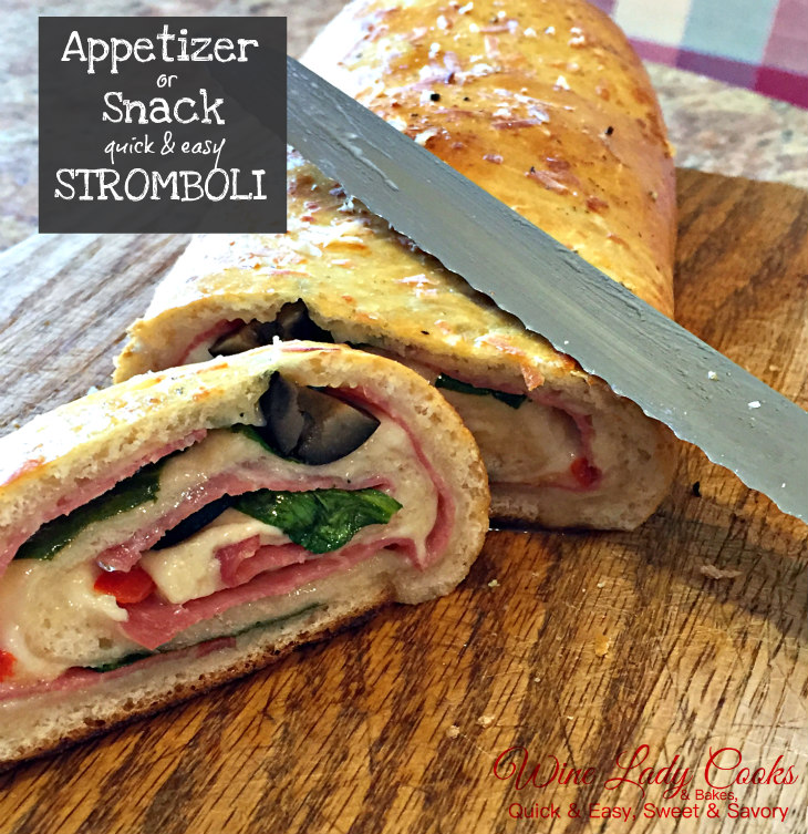 Air Fryer Stromboli ham cheese spinach appetizer quick and easy snack. Click thru for both air fryer and oven baked recipe. #stromboli #airfryer #gameday #appetizers