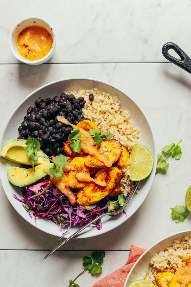 Roasted Plaintain & Black Bean Vegan Bowl