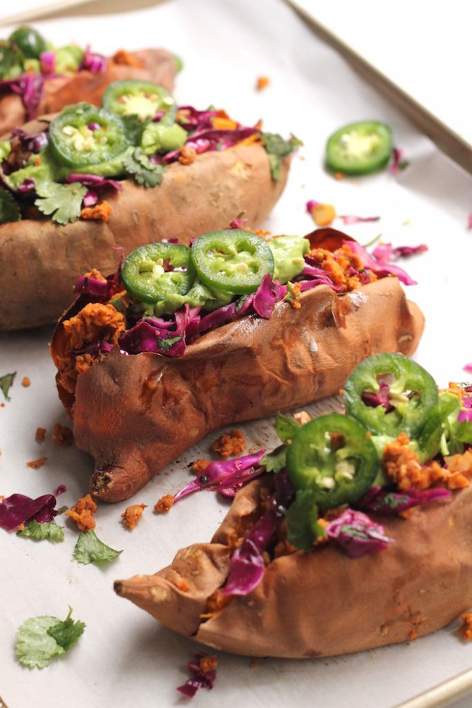 Vegan Taco Stuffed Sweet Potatoes