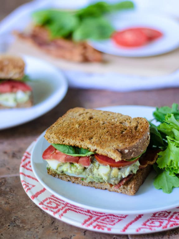 Avocado Egg Salad Sandwiches with Bacon 1