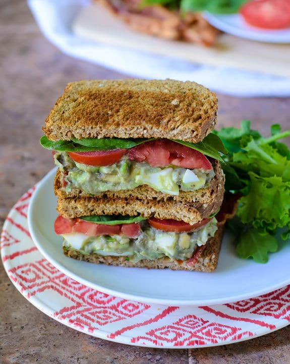 Avocado Egg Salad Sandwiches with Bacon