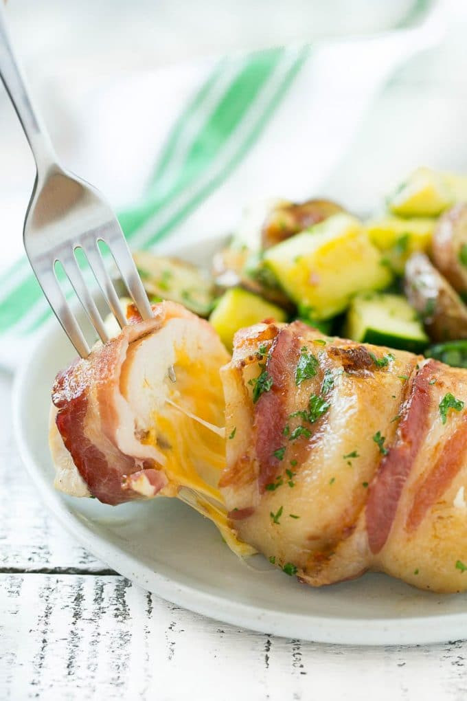 Bacon Wrapped Stuffed Chicken Breast