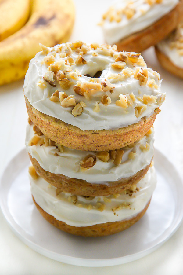 Banana Bread Donuts with Cream Cheese Frosting