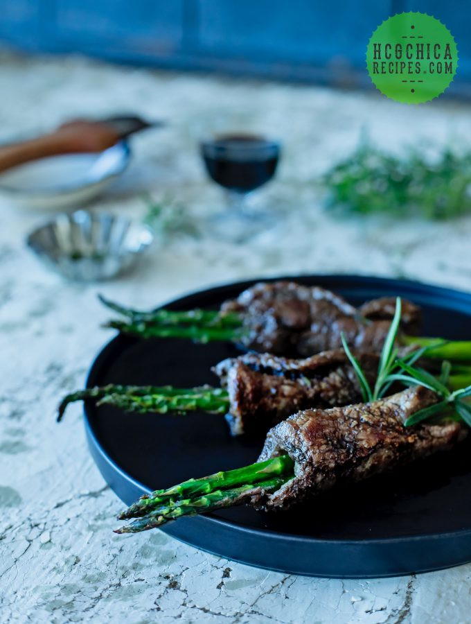 Beef Steak Rolls with Asparagus