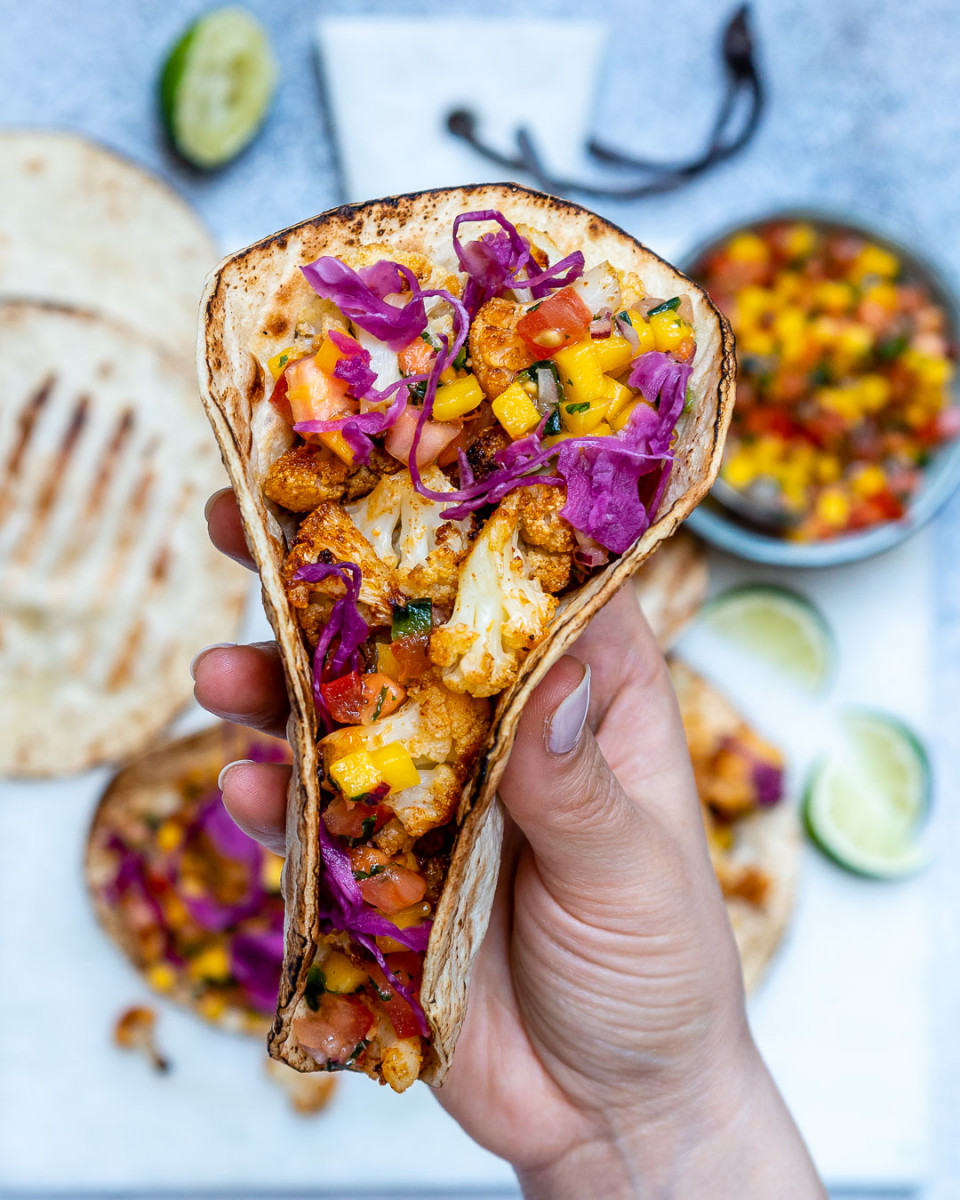 Best Vegan Tacos with Cauliflower and Mango Salsa 1