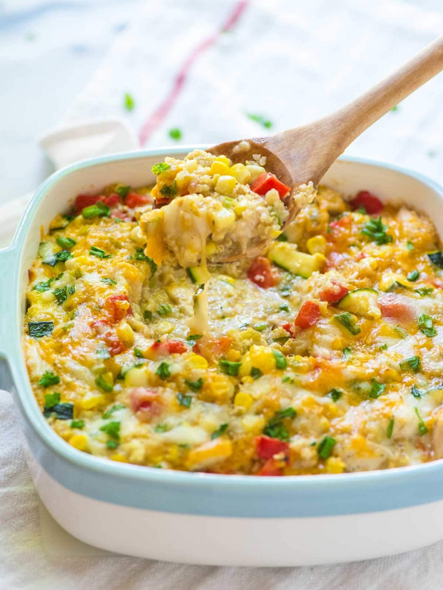 Cheesy Corn Quinoa Casserole