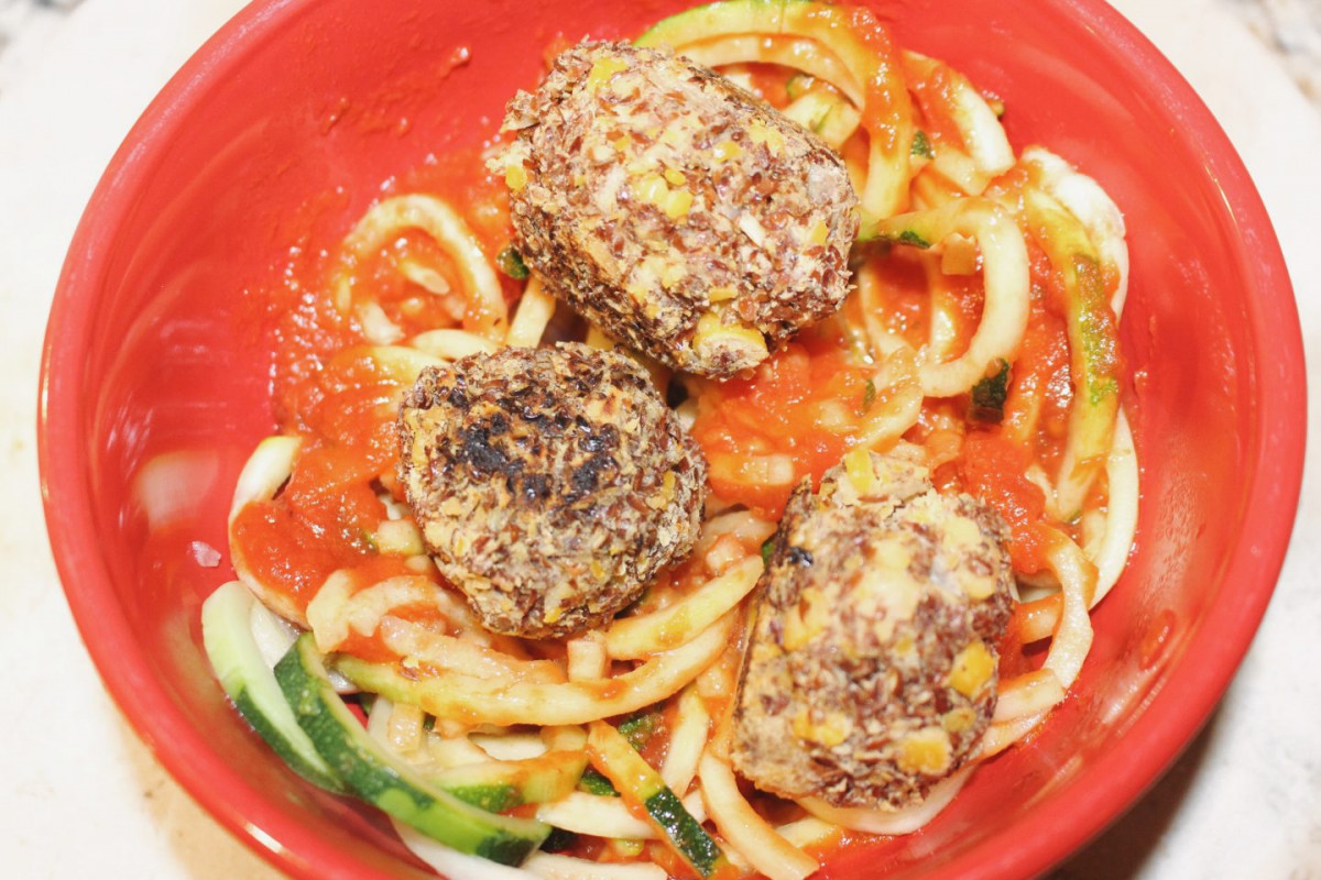 Chickpea Meatballs + Zoodle Marinara 6