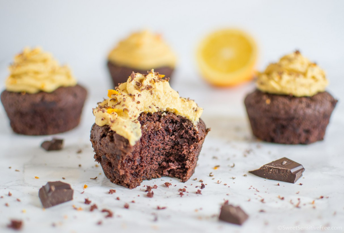 Chocolate Cupcakes with Orange Frosting