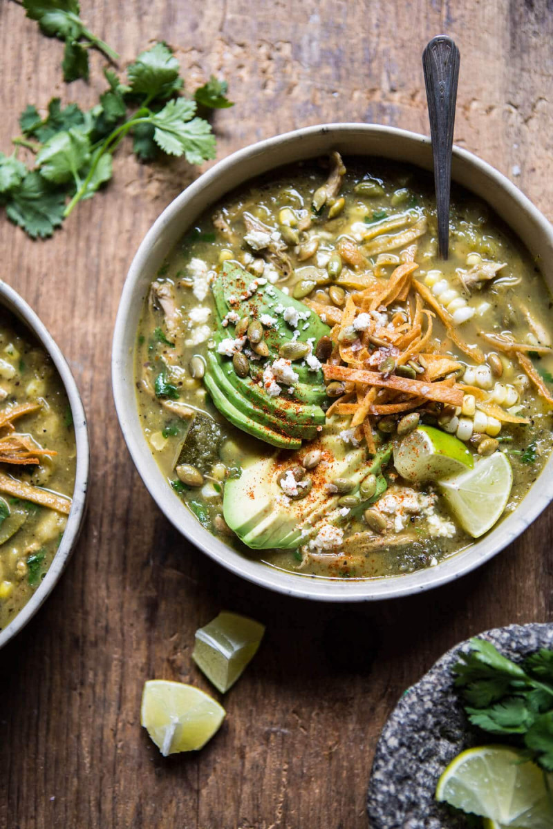 Crockpot Salsa Verde Chicken Pozole 1