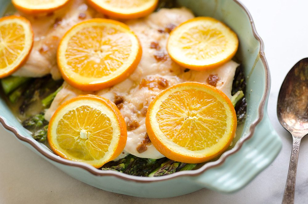 Fig & Orange Chicken Asparagus Bake