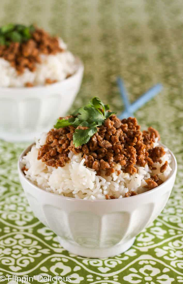 Gluten Free Korean Ground Turkey and Rice Bowl