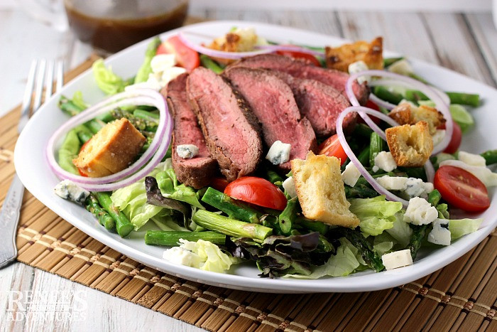 Grilled Steak, Asparagus, and Blue Cheese Salad