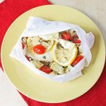 Halibut with Artichokes and Tomatoes en Papillote 1