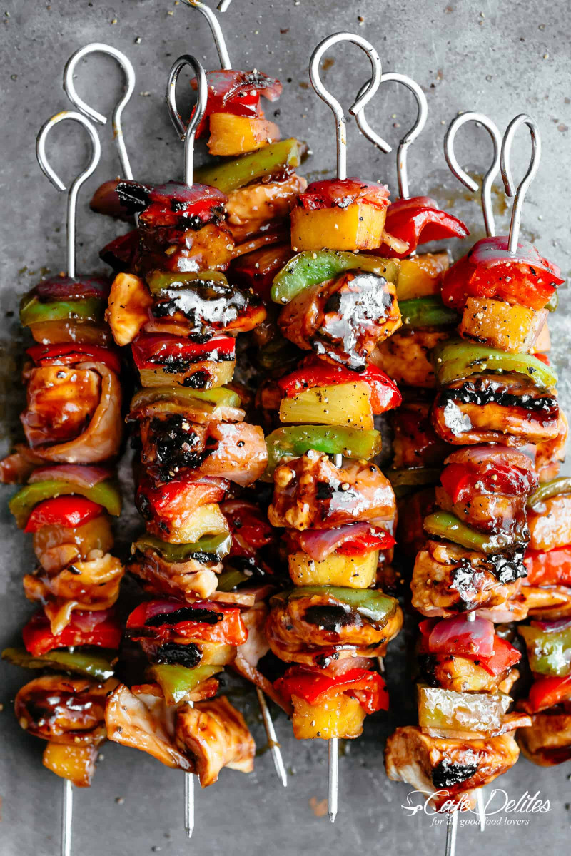 Hawaiian Bacon Pineapple Chicken Kebabs