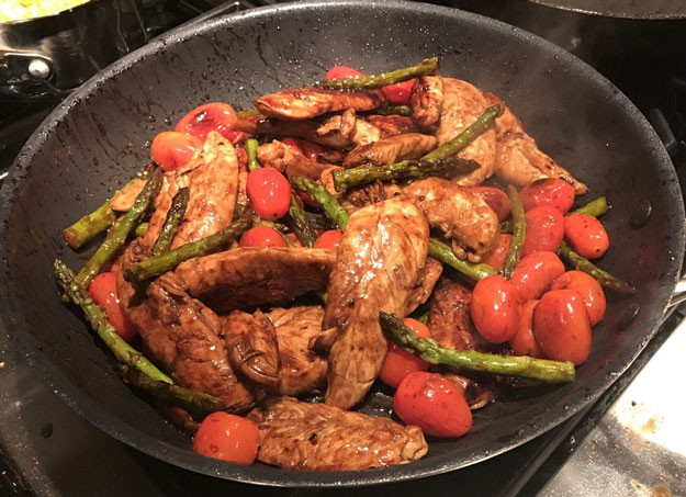 Healthy Chicken Tenders Recipe With Asparagus & Tomatoes