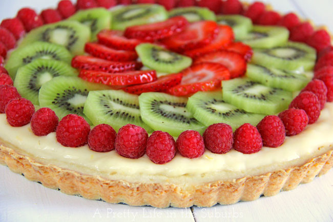 Lemon Cream Fruit Tart with a Shortbread Cookie Crust