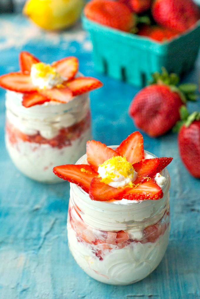 Low Carb Lemon Strawberry Cheesecake