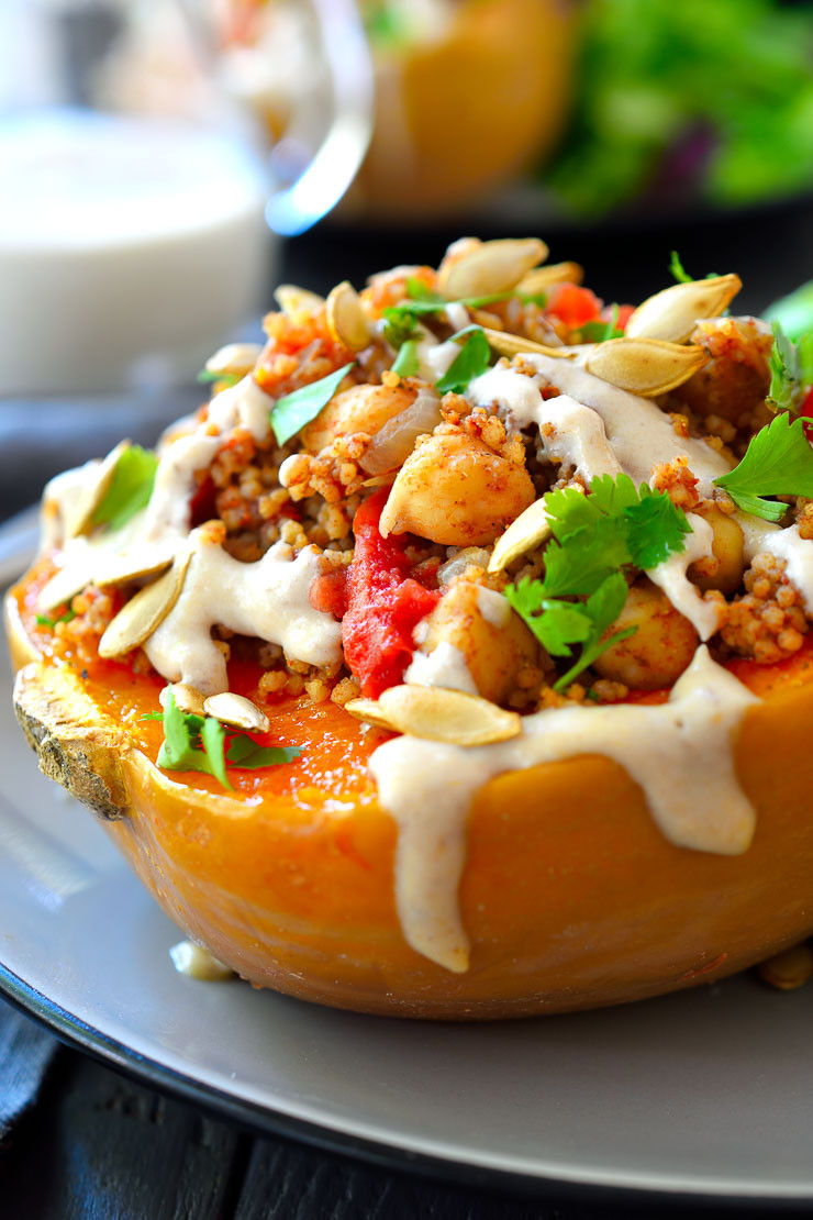 Moroccan-Spiced Vegan Stuffed Squash