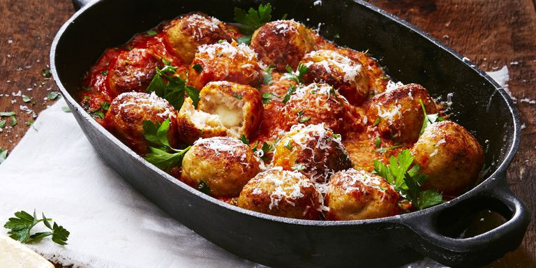 Mozzarella-Stuffed Turkey Meatballs