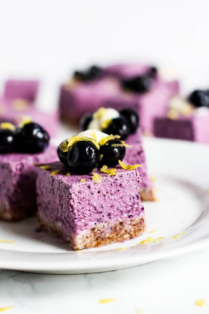 No Bake Lemon Blueberry Cheesecake Bars 1