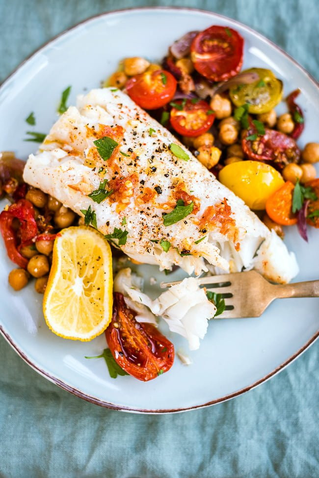 One Pan Cod With Chorizo & Chickpeas