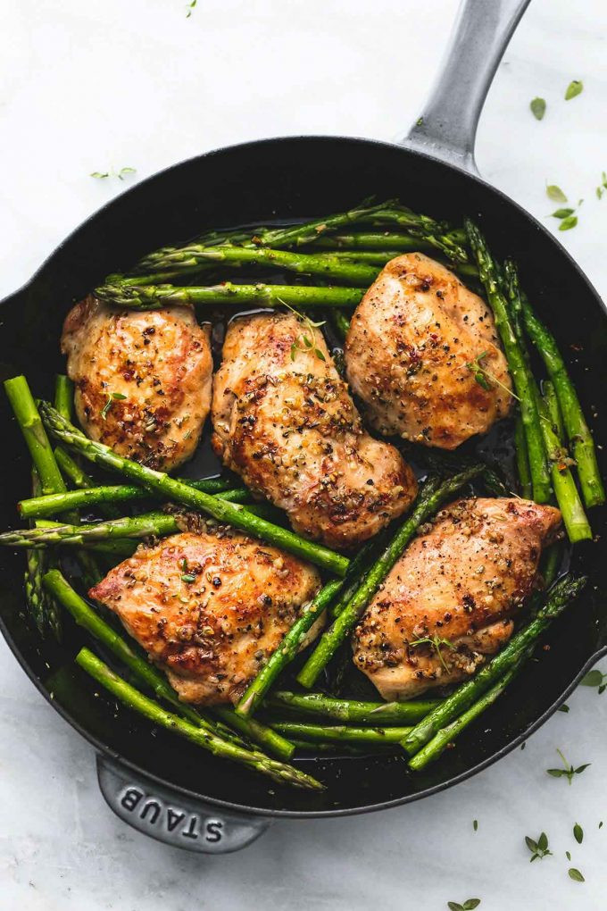 One Pan Garlic Herb Chicken and Asparagus