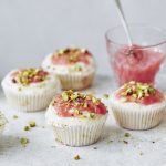 Rhubarb and Pistachio Cupcakes