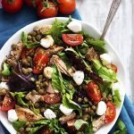 Salmon & Lentil Caprese Salad