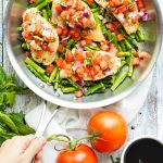 Skillet Bruschetta Chicken and Asparagus