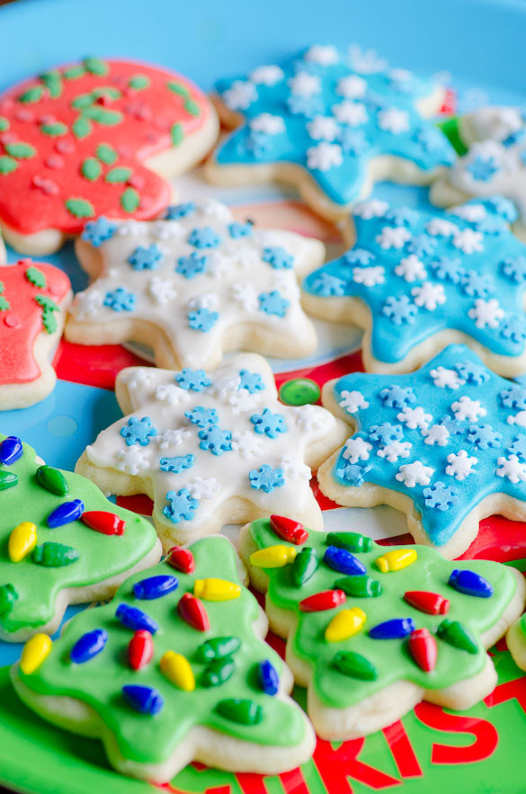 Soft Christmas Cut-Out Sugar Cookies with Easy Icing