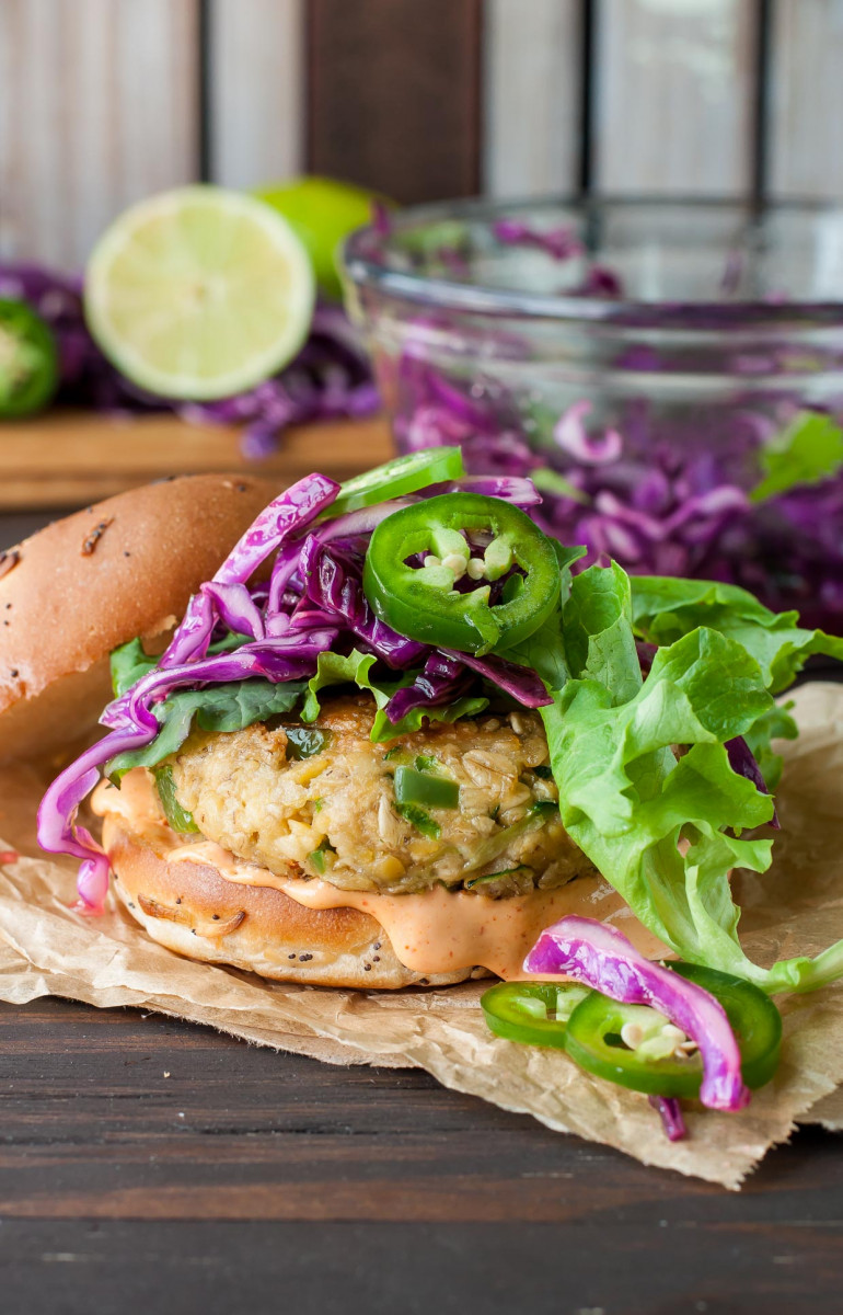 Spicy Chickpea Veggie Burgers With Jalapeño And Zucchini