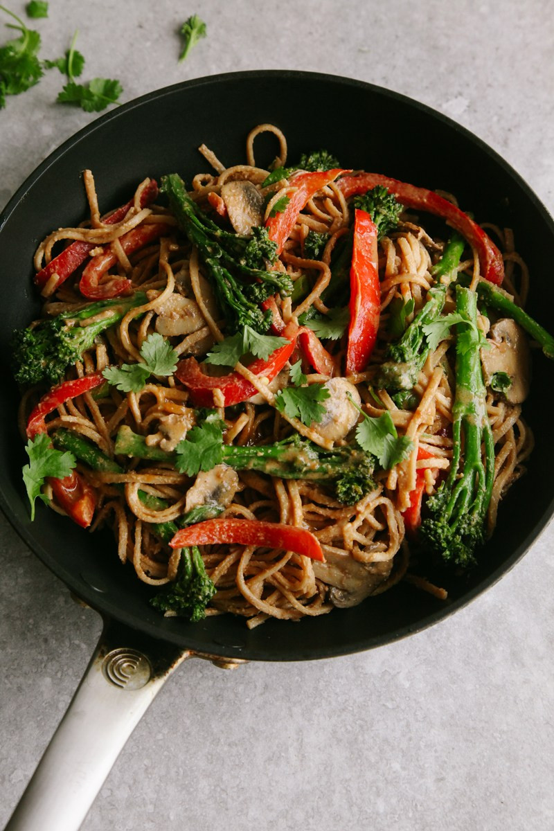 Spicy Tenderstem & Peanut Noodle Stir Fry