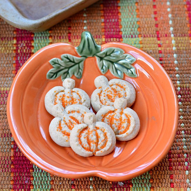 Spritz Pumpkin Cookies