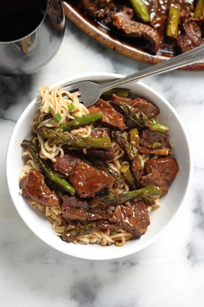 Steak and Asparagus Teriyaki Ramen