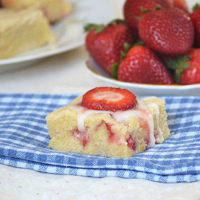 Strawberry Lemon Cookie Bars With Lemon Glaze