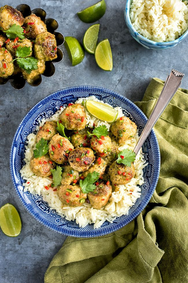 Thai Green Curry Chicken Meatballs