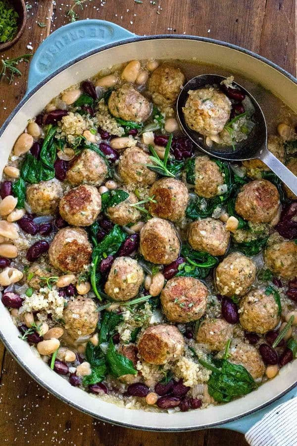 Turkey Meatball Soup with Quinoa