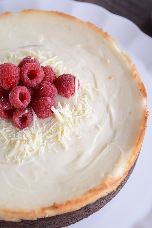 White Chocolate Raspberry Truffle Cheesecake