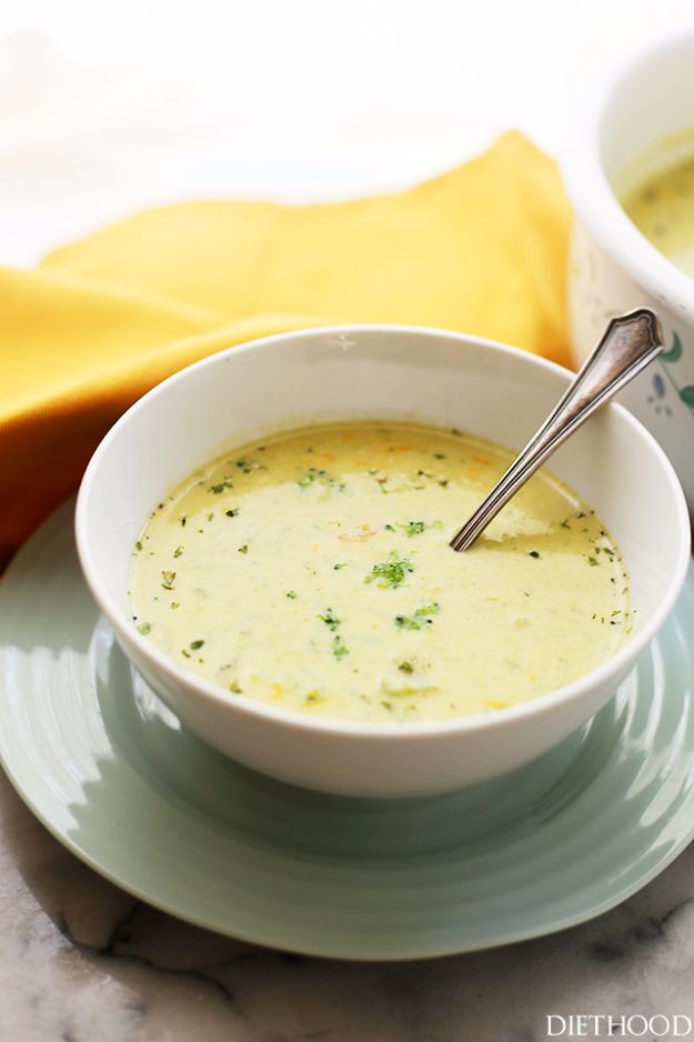 Best Broccoli Recipes - Broccoli Cheese Soup - Recipe Ideas for Roasted, Steamed, Fresh or Frozen, Healthy, Cheesy, Soup, Salad, Casseroles and Side Dish Vegetables Made With Broccoli. Shrimp, Chicken, Pasta and Paleo Recipes. Easy Dinner, Lunch and Healthy Snacks for Kids and Adults - Homemade Food and Crafts by DIY JOY http://diyjoy.com/best-broccoli-recipes
