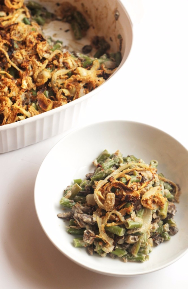 Best Thanksgiving Dinner Recipes - Healthy Green Bean Casserole - Easy DIY Desserts, Sides, Sauces, Main Courses, Vegetables, Pie and Side Dishes. Simple Gravy, Cranberries, Turkey and Pies With Step by Step Tutorials http://diyjoy.com/best-thanksgiving-dinner-recipes