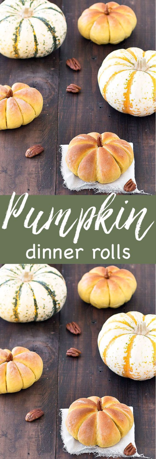 Best Thanksgiving Dinner Recipes - Pumpkin Dinner Rolls - Easy DIY Desserts, Sides, Sauces, Main Courses, Vegetables, Pie and Side Dishes. Simple Gravy, Cranberries, Turkey and Pies With Step by Step Tutorials http://diyjoy.com/best-thanksgiving-dinner-recipes