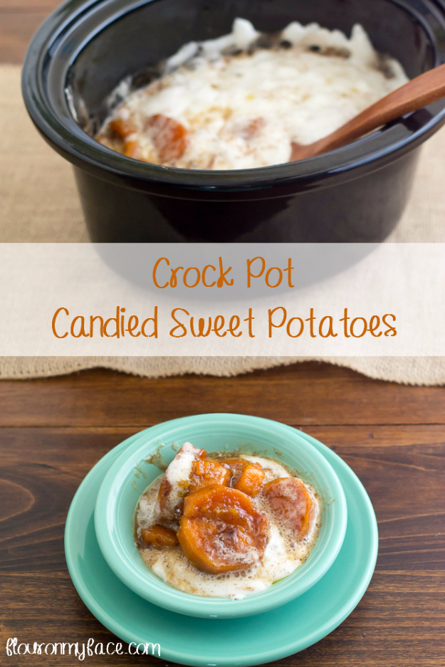 Best Thanksgiving Dinner Recipes - Crockpot Candied Sweet Potatoes - Easy DIY Desserts, Sides, Sauces, Main Courses, Vegetables, Pie and Side Dishes. Simple Gravy, Cranberries, Turkey and Pies With Step by Step Tutorials http://diyjoy.com/best-thanksgiving-dinner-recipes
