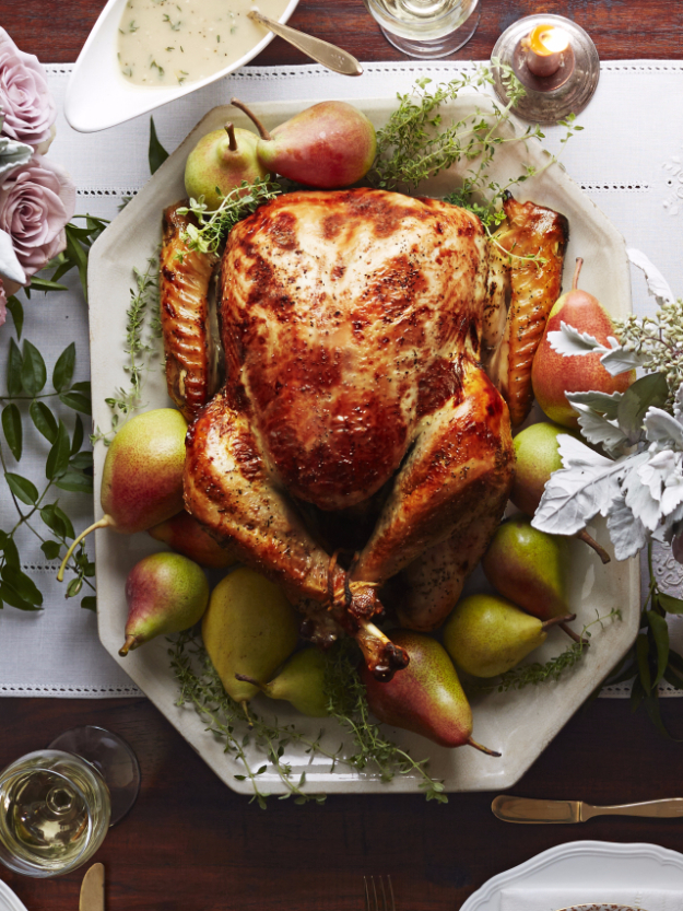 Best Thanksgiving Dinner Recipes -Pear-Thyme Brined Turkey - Easy DIY Desserts, Sides, Sauces, Main Courses, Vegetables, Pie and Side Dishes. Simple Gravy, Cranberries, Turkey and Pies With Step by Step Tutorials http://diyjoy.com/best-thanksgiving-dinner-recipes